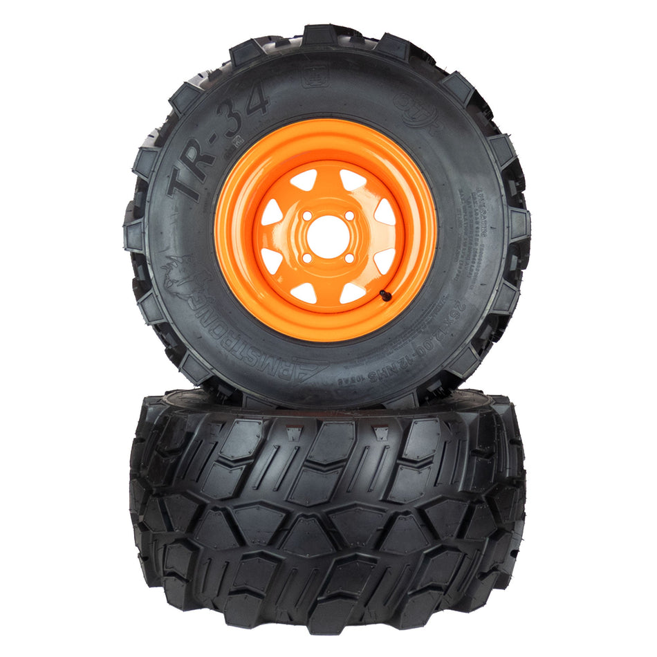 (2) Aggressive Tire Assemblies 26x12.00-12 Fits Scag Turf Tiger II 61" 72" 485604 486159