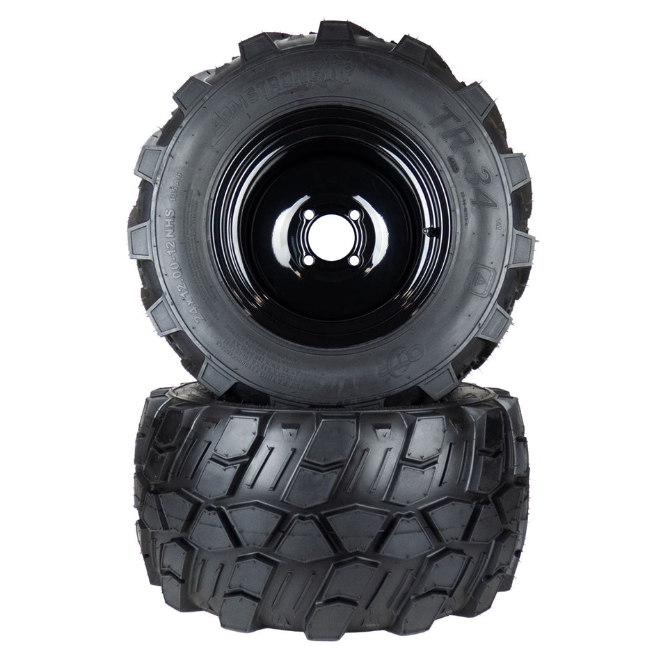 (2) Aggressive Tire Assemblies 24x12.00-12 Fits Scag Patriot Tiger Cat II 61" 486291