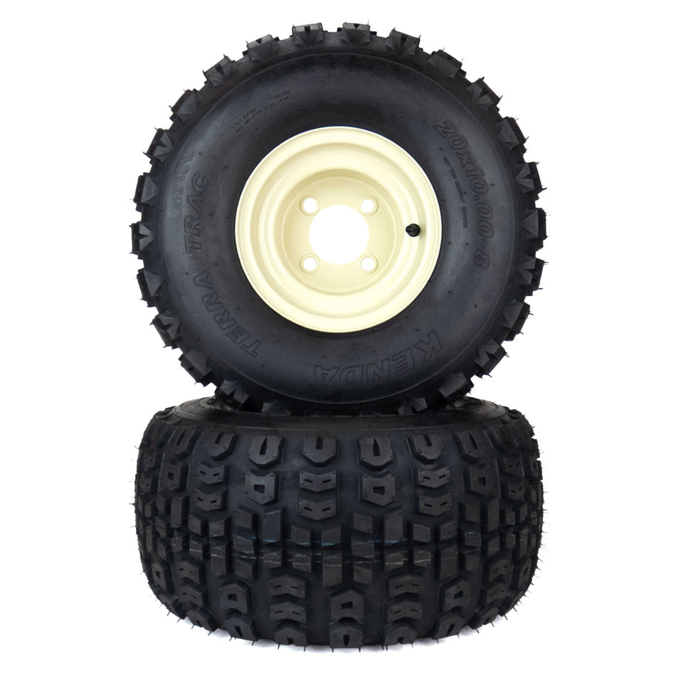 (2) All Terrain Tire Assemblies 20x10.00-8 Fits Cub Cadet ZT1 50" 54" 634Z05430 634Z07244