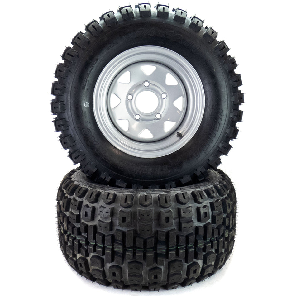 (2) All Terrain Tire Assemblies 24x12.00-12 Fits Hustler X-ONE 60" 72" 607103