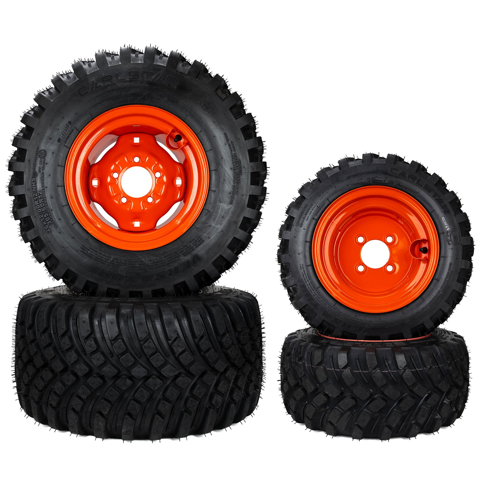 (4) Versa Turf Tire Assemblies 26x12.00-12 18x8.50-10 Fits Kubota BX S ...