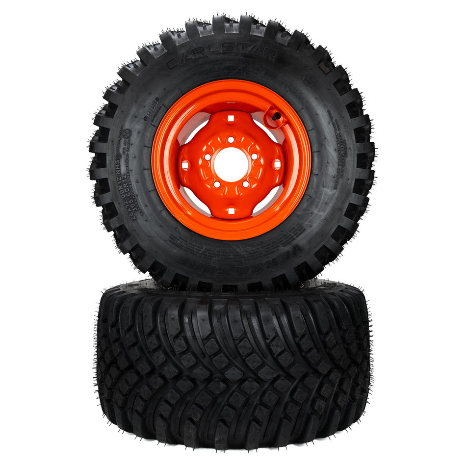 (2) Versa Turf Tire Assemblies 26x12.00-12 Fits Kubota BX Series K2561-17610