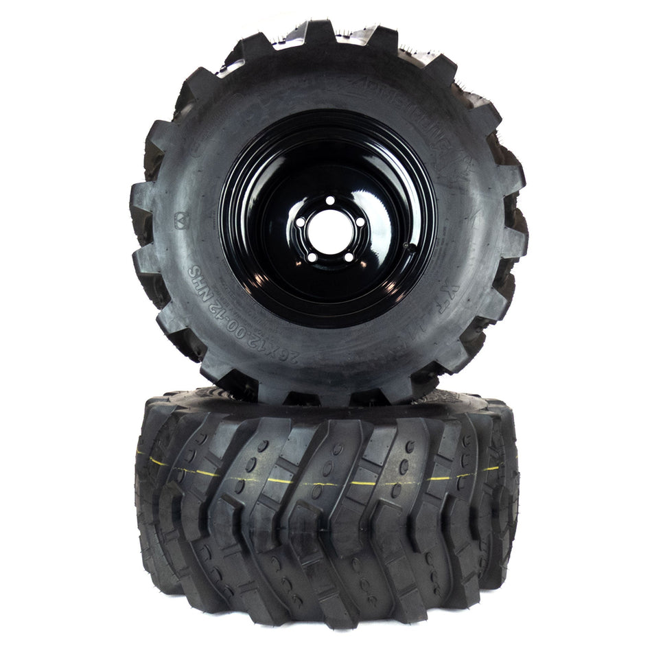 (2) Aggressive Tire Assemblies 26x12.00-12 Fits Gravely Pro-Turn 500 600 60" 72" 07101401