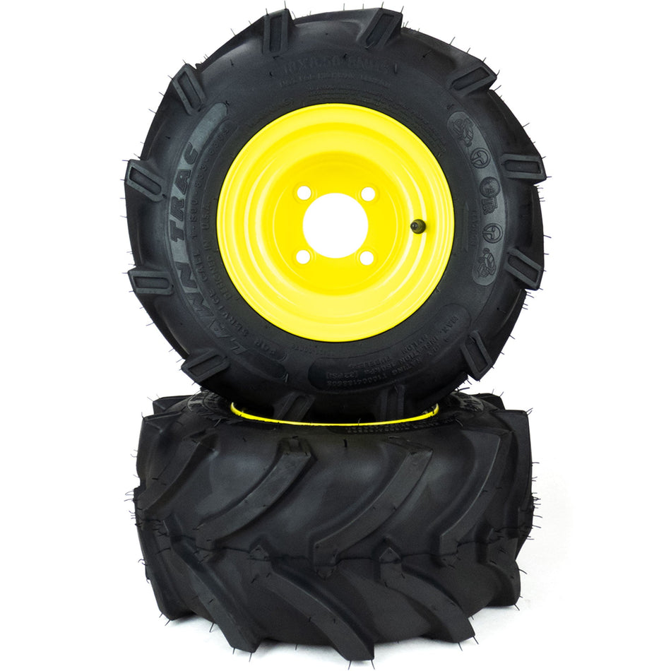 (2) Aggressive Tire Assemblies 18x8.50-8 Fits John Deere ZTrak Z225 Z335 Z355 M160634