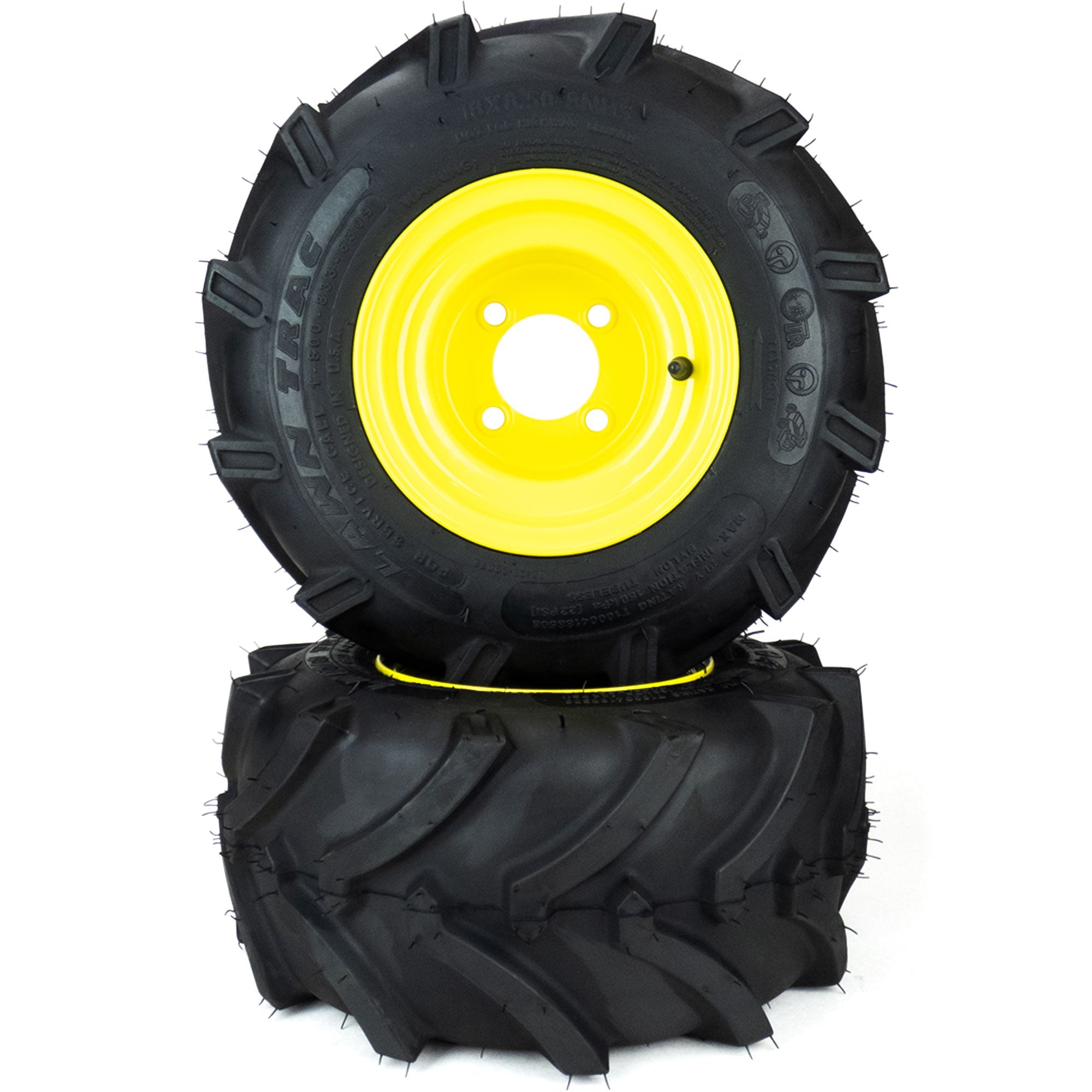 2) Aggressive Tire Assemblies 18x8.50-8 Fits John Deere ZTrak