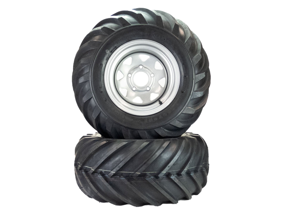 (2) VBar Tire Assemblies 26x12.00-12 Fits Hustler Super Z 66" & 72" 604455