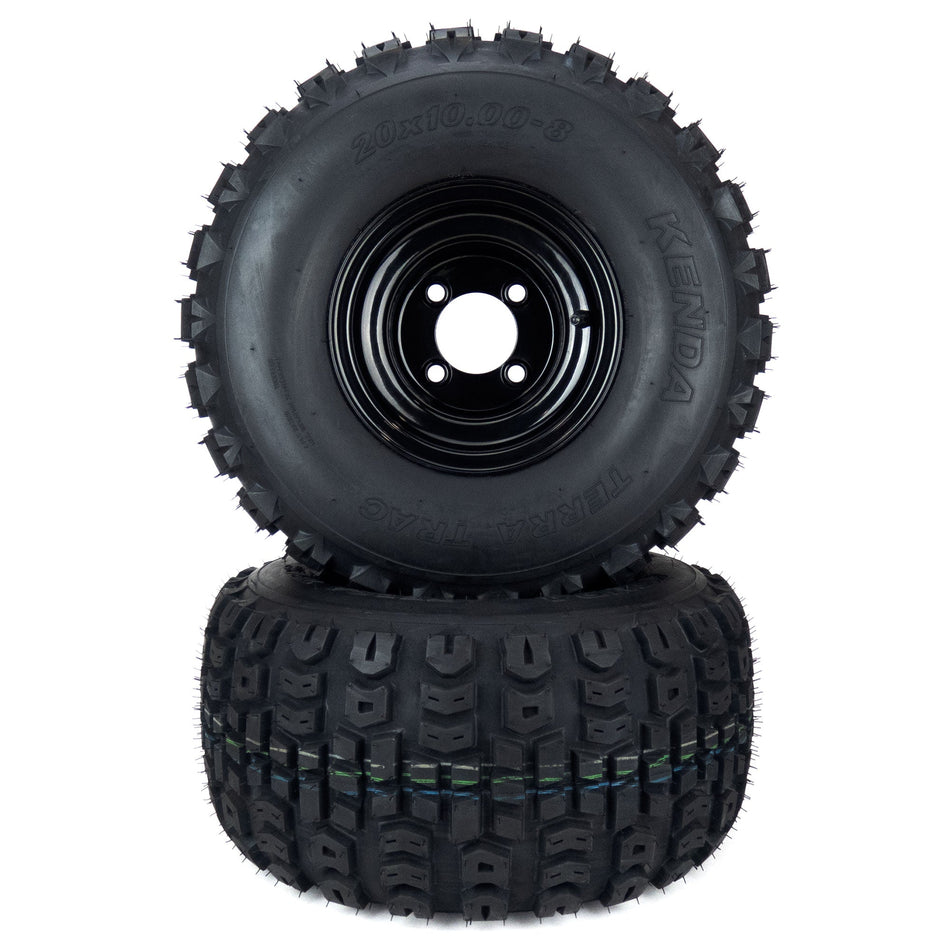 (2) All Terrain Tire Assemblies 20x10.00-8 Fits Gravely Ariens ZTX ZT XL Ikon Onyx 48" 52" 60" 07101429