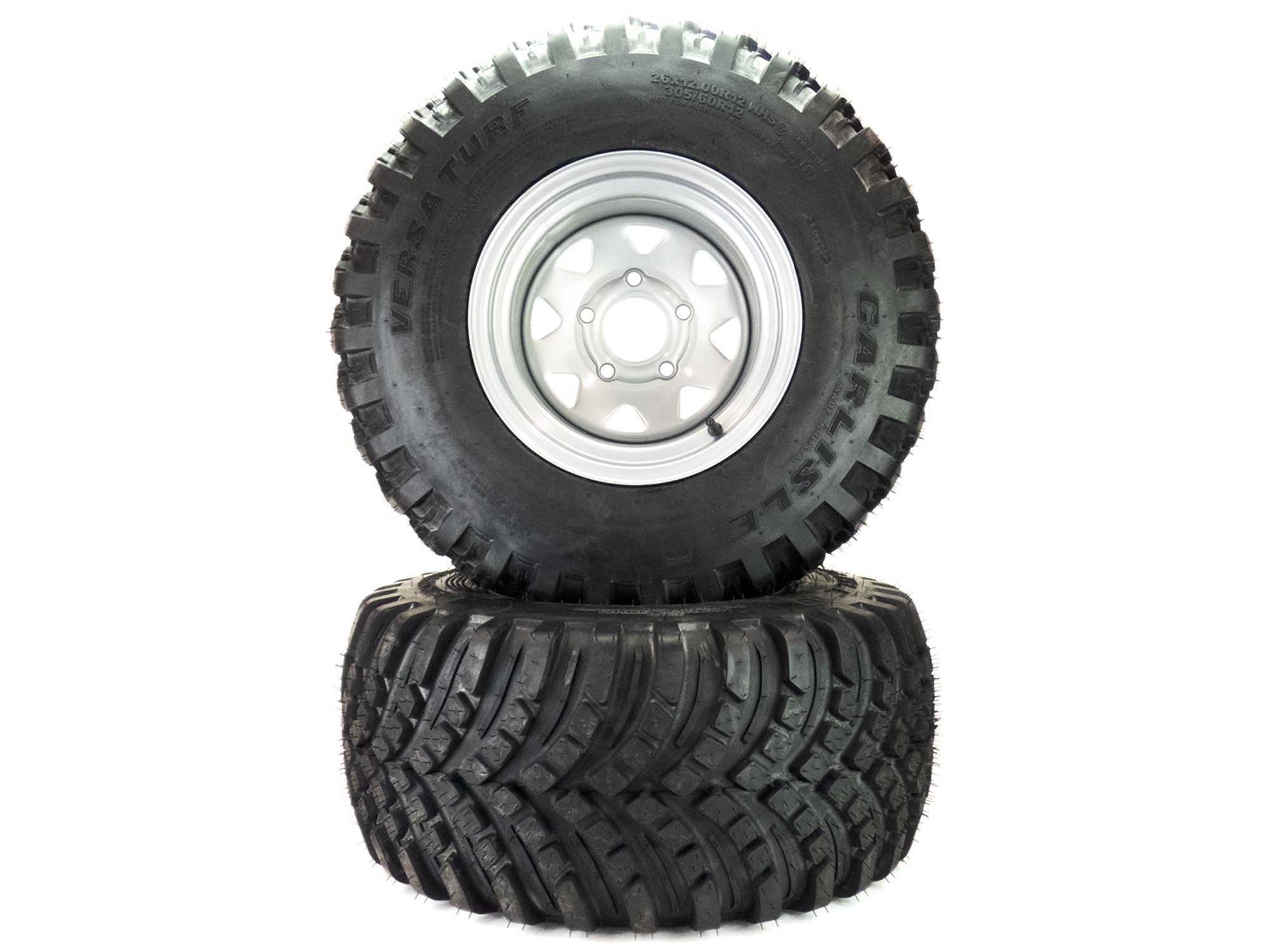 (2) Versa Turf Tire Assemblies 26x12.00-12 Fits Hustler Super 104 6039 ...